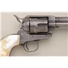 Image 2 : Colt Single Action Army revolver, .45 Colt  cal., 4-3/4" barrel, factory engraved, nickel  finish, r