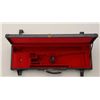 Image 1 : Good quality leather covered shotgun case  with red velvet interior; probably Italian  but unmarked,