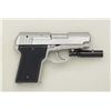 Image 2 : AMT Back Up Model DA semi-auto pistol, .45  cal., 3” barrel, stainless steel, bobbed  hammer, checke