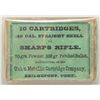 Image 1 : An original box of 10 cartridges, .40-70  Sharps straight, 330 grain patched bullet by  Union Metall