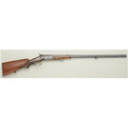 Germanic Single Shot rifle, approx. 50 cal.,  27-1/2” octagon barrel, blue finish, engraved  frame a