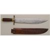 Image 2 : Collins Legitmus marked Bowie knife with  brass mounts, turned wood grip; marked and  embossed scabb