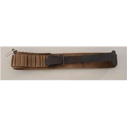 Model 1879 cartridge belt in good condition  retaining original buckles and straps, normal  fading a