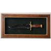 Image 1 : John Wayne Commemorative Bowie Knife in fine  wood and glass presentation display case,  presented t