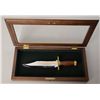 Image 3 : John Wayne Commemorative Bowie Knife in fine  wood and glass presentation display case,  presented t