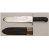 Image 2 : Massive Civil War era spear point Bowie knife  of good quality but unmarked, showing  10-1/4" blade,