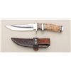 Image 2 : Finely made custom sheath knife signed Randy  Lee St Johns Az.  The knife measures 11-7/8"  overall 