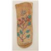 Image 1 : Cree Indian beaded doeskin pouch, approx.  7-1/2” x 2-1/2” showing colored  whiteheart-style floral 