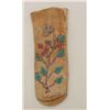 Image 2 : Cree Indian beaded doeskin pouch, approx.  7-1/2” x 2-1/2” showing colored  whiteheart-style floral 