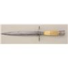 Image 1 : Large spear point dagger or dirk with 7-3/4"  blade, 12-7/8" overall, iron guard, carved  bone grip,