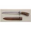 Image 2 : Unmarked 19th century spear point Bowie knife  with stag grip, blade measures 9-1/4",  14-1/4" overa