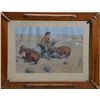 Image 2 : Early Frederick Remington print entitled  "Caught In The Circle", measuring 11" x  15-1/2", 1908 cop