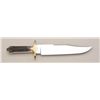 Image 1 : Custom Bowie knife signed Voorhis, numbered  8129.  The knife measures 16-3/8" overall  with 11" cli
