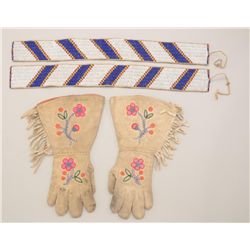 Lot of native Indian bead work consisting of  2 beaded wampum strips, 19th to early 20th  century, m