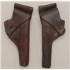 Image 1 : Lot of two U.S. military leather flap  holsters for DA revolvers, one in overall  fair to good condi