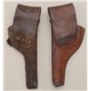 Image 2 : Lot of two U.S. military leather flap  holsters for DA revolvers, one in overall  fair to good condi