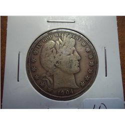 1904 BARBER HALF DOLLAR (VERY GOOD)