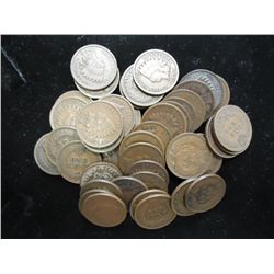 ROLL OF 50 ASSORTED 1900'S INDIAN HEAD CENTS