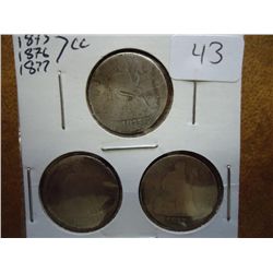 1875-CC, 76-CC & 77-CC SEATED LIBERTY DIMES