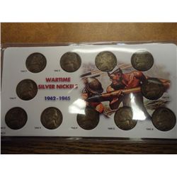WAR TIME 35% SILVER JEFFERSON WAR NICKELS SET