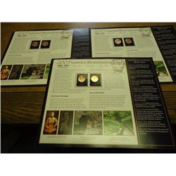3 2009 LINCOLN BICENTENNIAL CENT SETS (AS SHOWN)