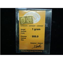 ISTANBUL GOLD 1 GRAM INGOT 999.9 FINE GOLD