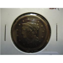 1851 US LARGE CENT (VERY FINE)