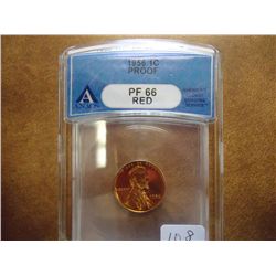 1956 LINCOLN CENT ANACS PF66 RED