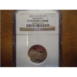 2002-S SILVER MISSISSIPPI QUARTER NGC PF70 ULTRA