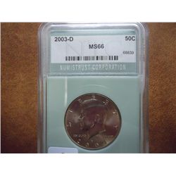 2003-D KENNEDY HALF DOLLAR NTC MS66