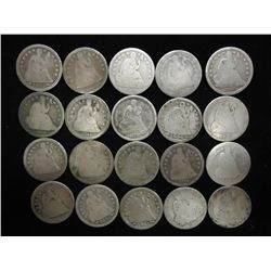 20 ASSORTED SEATED LIBERTY DIMES