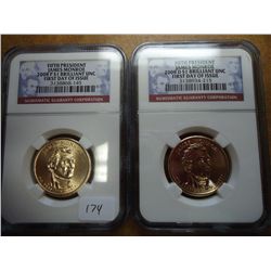2008-P/D JAMES MONROE DOLLARS NGC BRILLIANT UNC