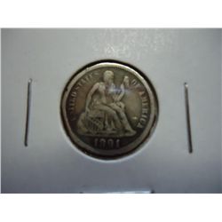 1891-O SEATED LIBERTY DIME (EXTRA FINE)