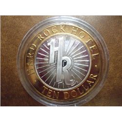 HARD ROCK CASINO $10 SILVER TOKEN (UNC)