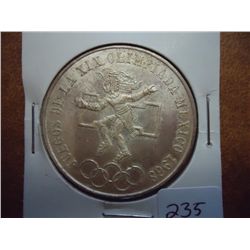 1968 MEXICO OLYMPIC PESO (UNC) .5208 OZ. ASW