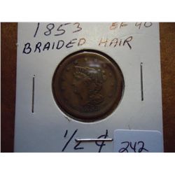 1853 US HALF CENT (EXTRA FINE)