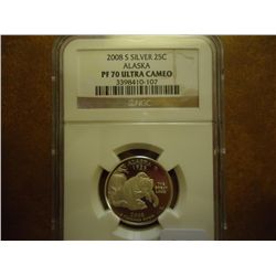 2008-S SILVER ALASKA QUARTER NGC PF70 ULTRA CAMEO
