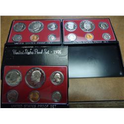 1975,76 & 77 US PROOF SETS (WITH BOXES)