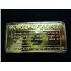 Image 2 : 1 TROY OZ .999 FINE SILVER GOLD PLATED INGOT