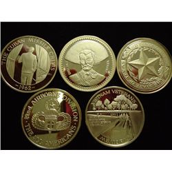 5-ASSORTED PROOF MEDAL ROUNDS