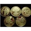 Image 1 : 5-ASSORTED PROOF MEDAL ROUNDS