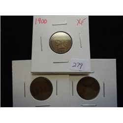 1900 EF, 03 VF & 07 EF INDIAN HEAD CENTS