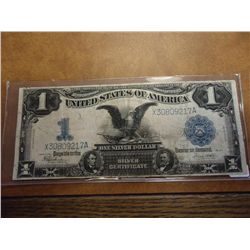 1899 US LARGE SIZE $1 BLACK EAGLE SILVER CERT.