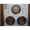 Image 1 : 1906,09 & 13 BARBER DIMES ALL (VERY GOOD+)