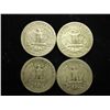 Image 2 : 4 ASSORTED 1940'S WASHINGTON SILVER QUARTERS