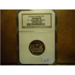 2003-S ARKANSAS QUARTER NGC PF69 ULTRA CAMEO