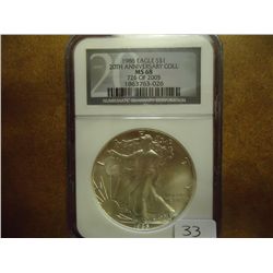 1986 AMERICAN SILVER EAGLE NGC MS68