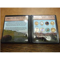 COMPLETE 2005 BUFFALO 8 COIN SET (AS SHOWN)