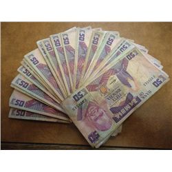 40 ZAMBIA 50 KWACHA NOTES