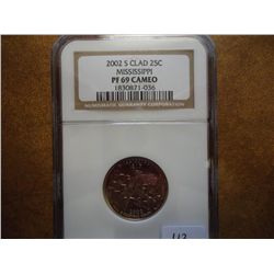2002-S MISSISSIPPI QUARTER NGC PF69 CAMEO